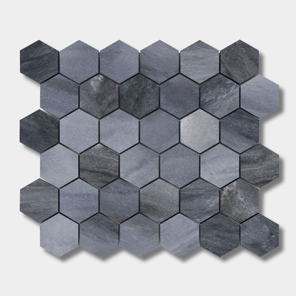 Bardiglio Royal Çapraz Kesim Yarı Cilalı Hexagon Ürünü