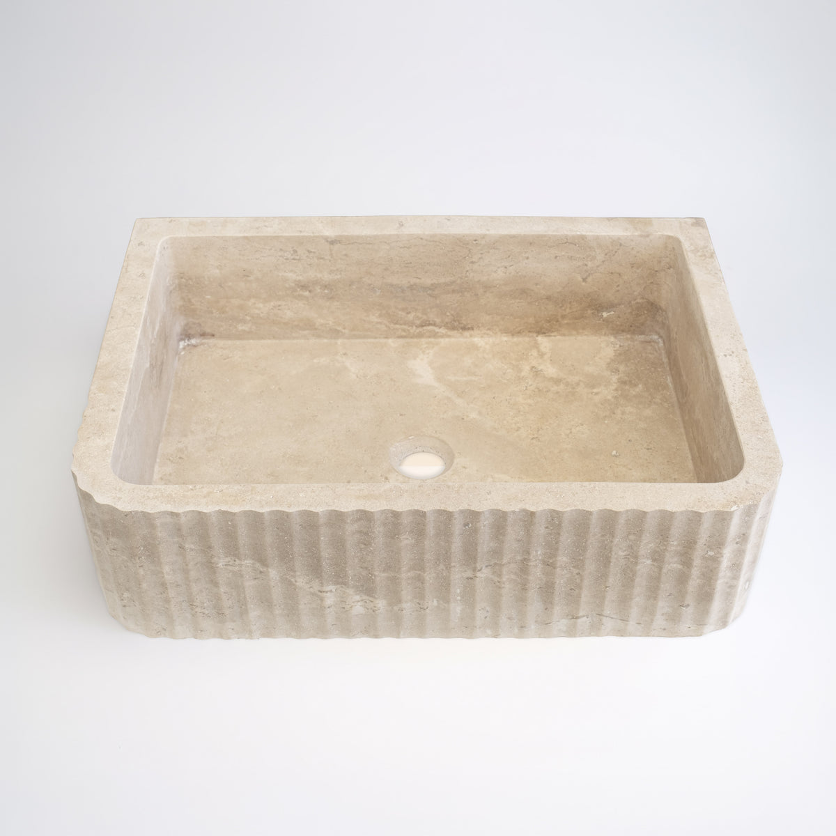 Avorio Cilalı Dolgulu Traverten Como Lavabo 40×55×15 cm - Görsel 2