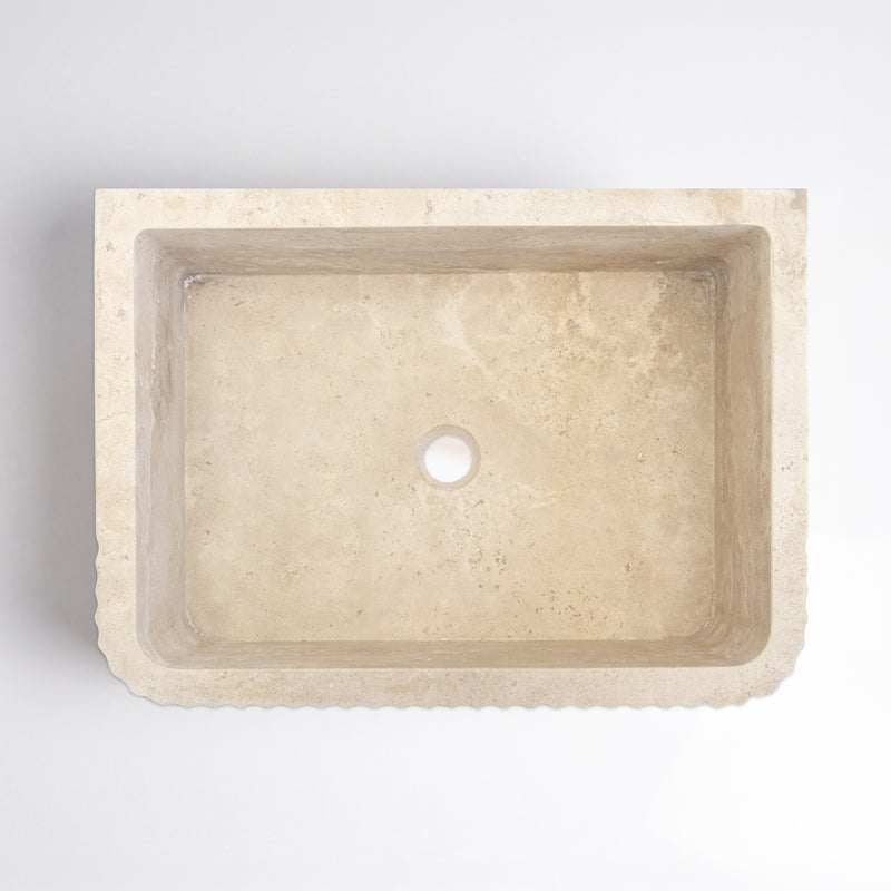 Avorio Cilalı Dolgulu Traverten Como Lavabo 40×55×15 cm - Görsel 4