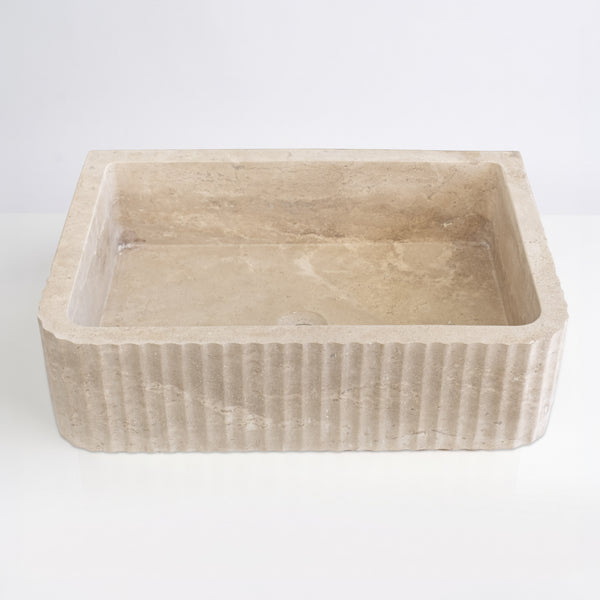 Avorio Cilalı Dolgulu Traverten Como Lavabo 40×55×15 cm