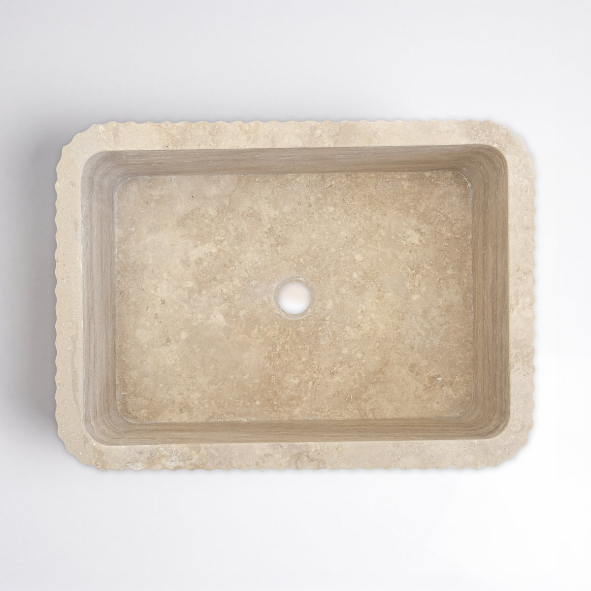 Avorio Cilalı Dolgulu Traverten Lucca Lavabo 40×55×15 cm - Görsel 4