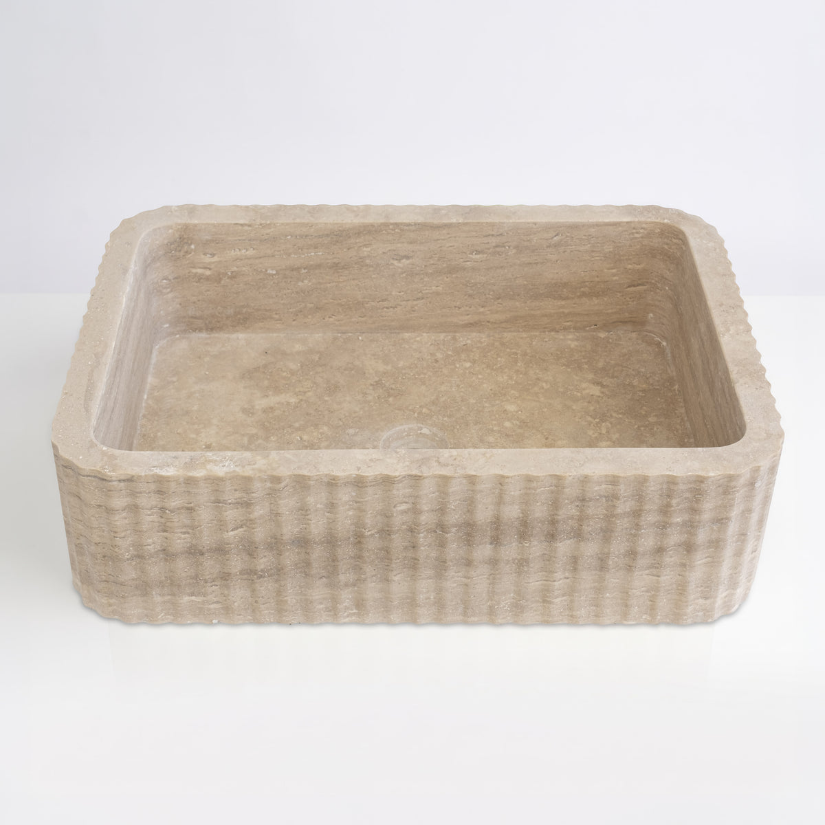 Avorio Cilalı Dolgulu Traverten Lucca Lavabo 40×55×15 cm