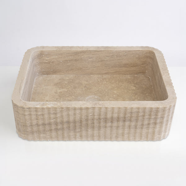 Avorio Cilalı Dolgulu Traverten Lucca Lavabo 40×55×15 cm