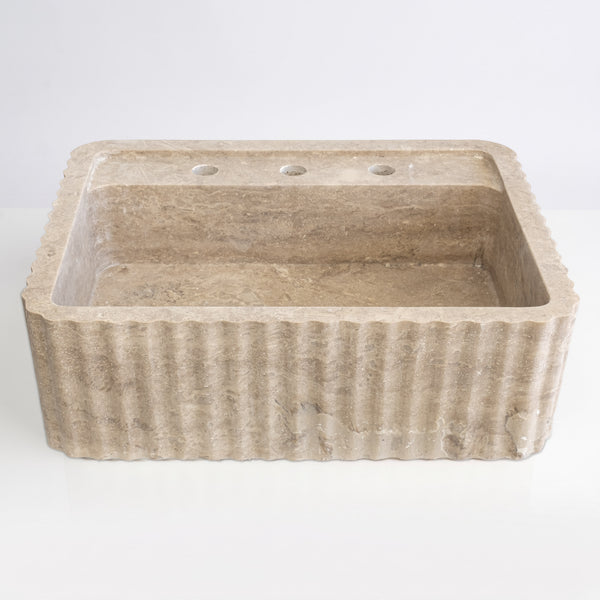 Avorio Cilalı Dolgulu Traverten Siena Lavabo 45×55×20 cm