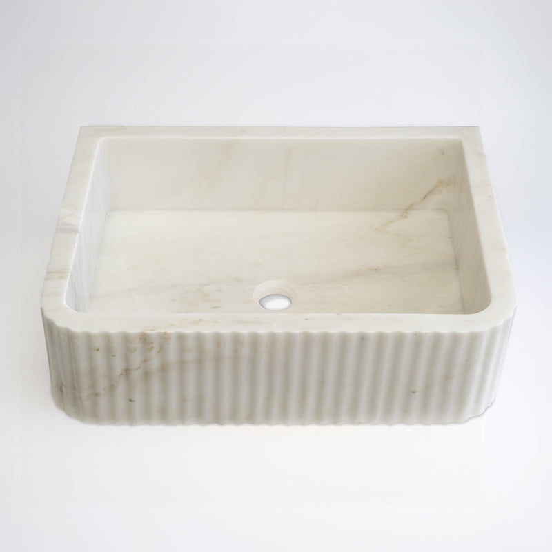 Calacatta Ambra Cilalı Mermer Como Lavabo 40×55×15 cm - Görsel 2