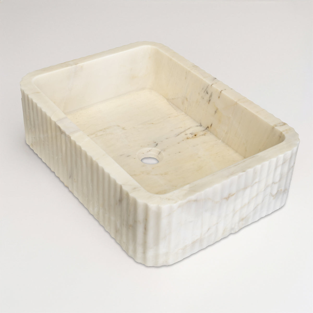 Calacatta Ambra Cilalı Mermer Lucca Lavabo 40×55×15 cm - Görsel 3