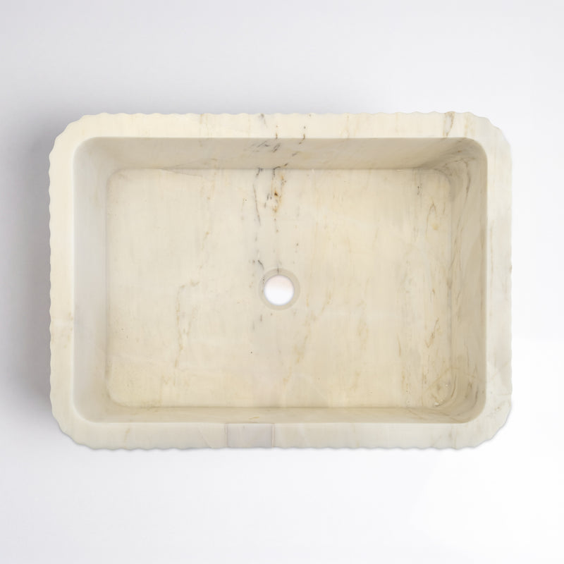 Calacatta Ambra Cilalı Mermer Lucca Lavabo 40×55×15 cm - Görsel 4