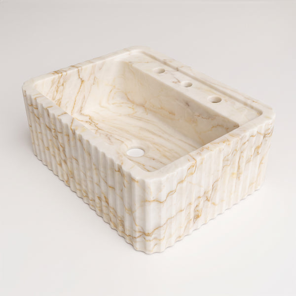 Calacatta Ambra Cilalı Mermer Siena Lavabo 45×55×20 cm