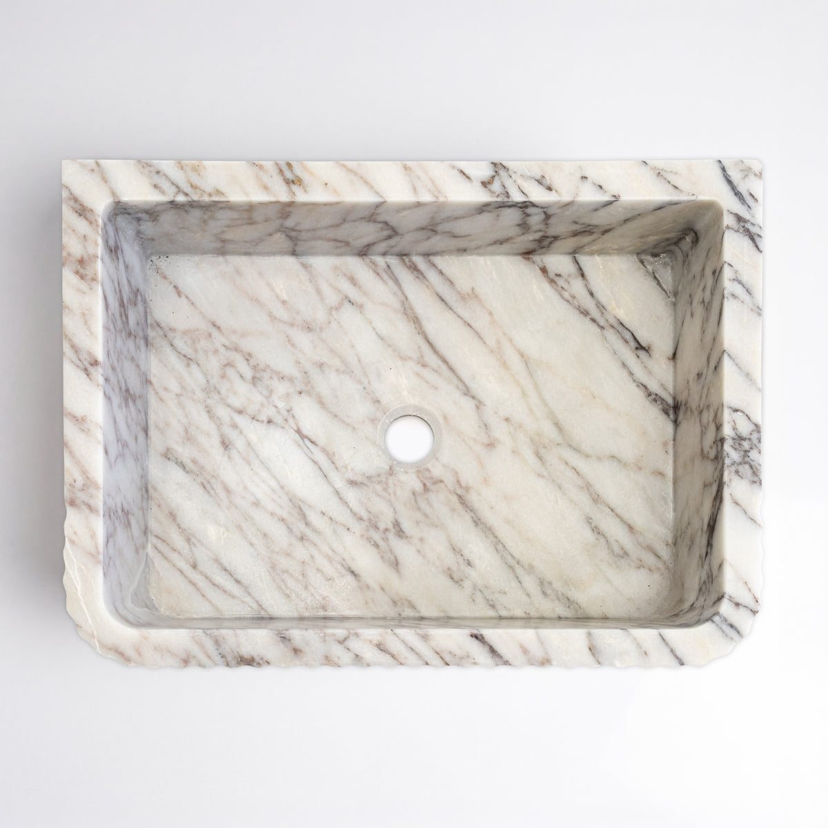 Calacatta Picasso Cilalı Mermer Como Lavabo 40×55×15 cm - Görsel 4