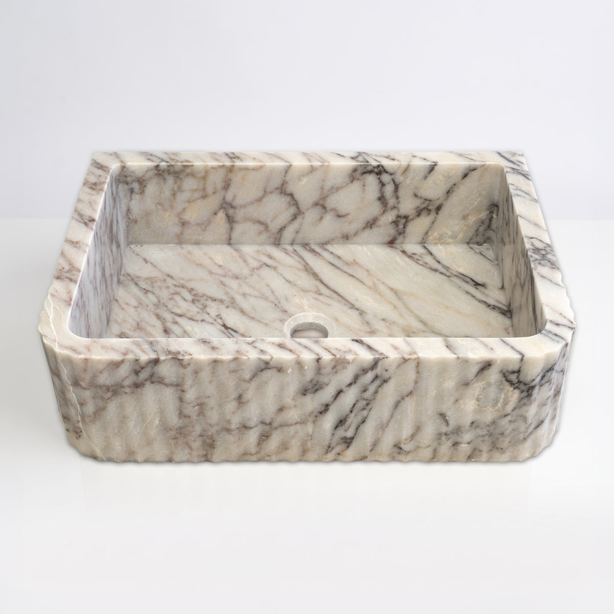 Calacatta Picasso Cilalı Mermer Como Lavabo 40×55×15 cm