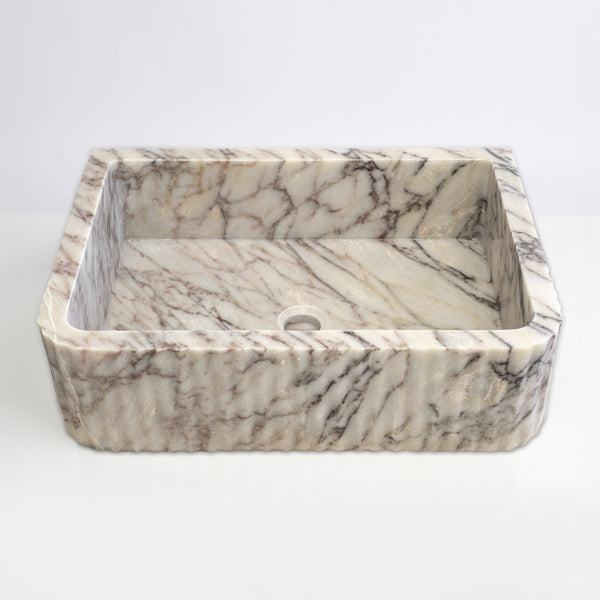 Calacatta Picasso Cilalı Mermer Como Lavabo 40×55×15 cm