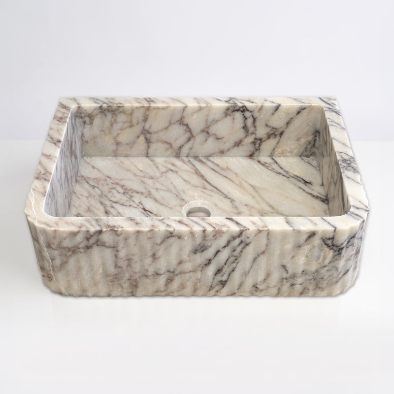 Calacatta Picasso Cilalı Mermer Como Lavabo 40×55×15 cm