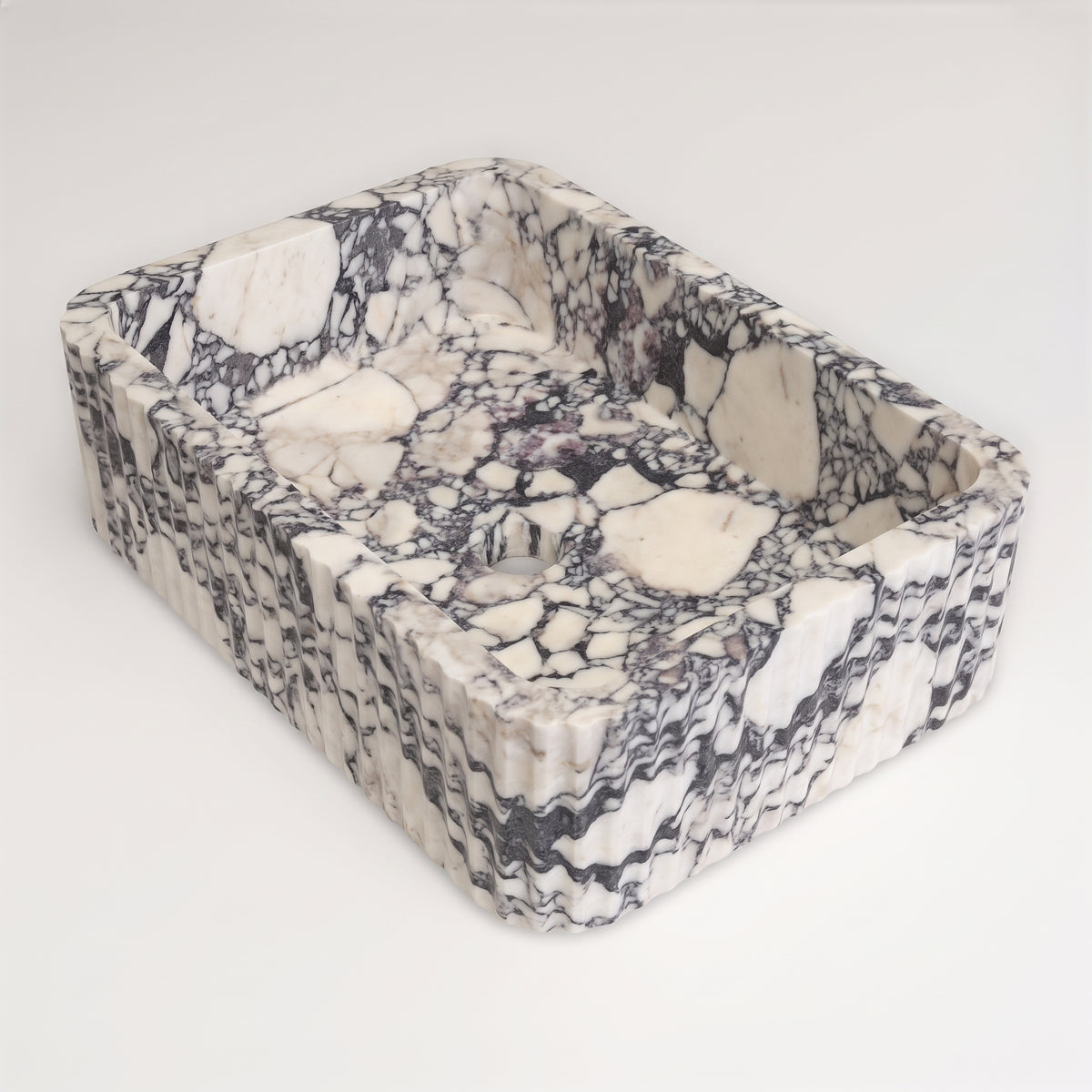 Calacatta Picasso Cilalı Mermer Lucca Lavabo 40×55×15 cm