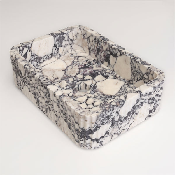 Calacatta Picasso Cilalı Mermer Lucca Lavabo 40×55×15 cm