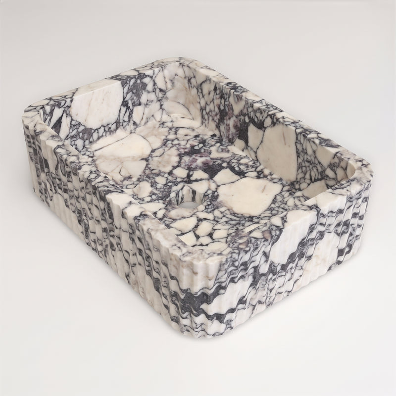 Calacatta Picasso Cilalı Mermer Lucca Lavabo 40×55×15 cm