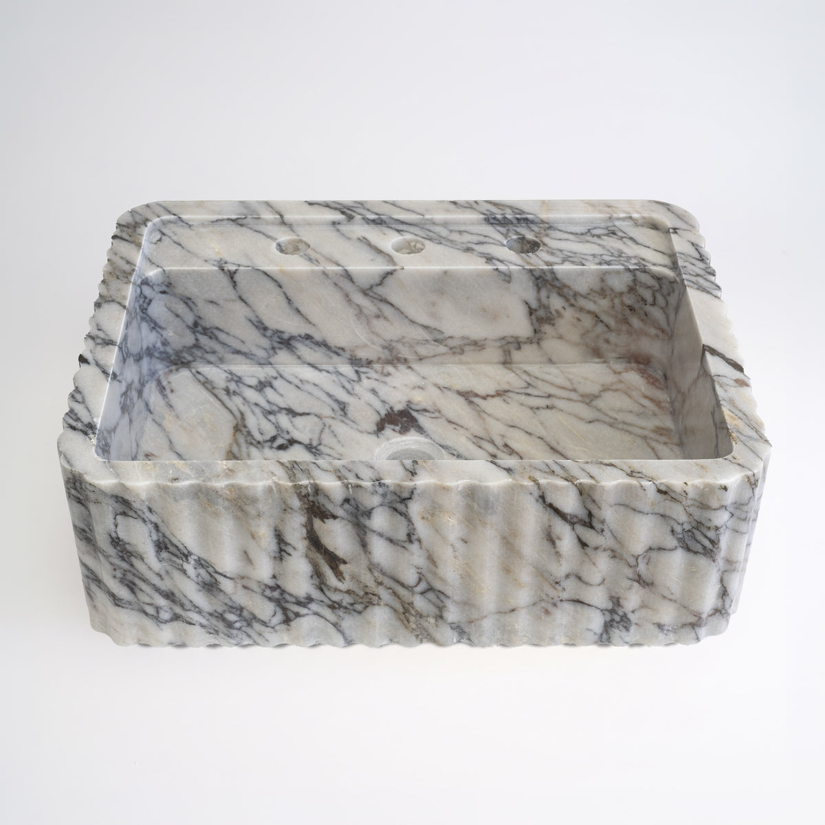 Calacatta Picasso Cilalı Mermer Siena Lavabo 45×55×20 cm - Görsel 2