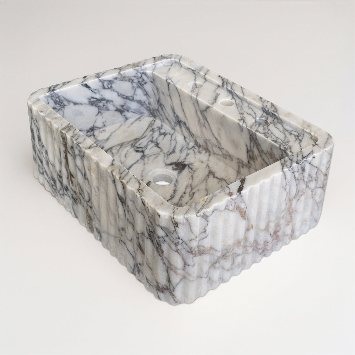 Calacatta Picasso Cilalı Mermer Siena Lavabo 45×55×20 cm - Görsel 3