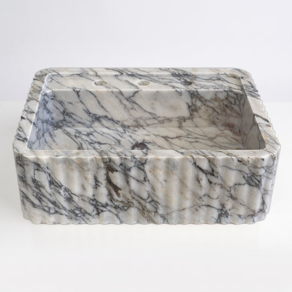 Calacatta Picasso Cilalı Mermer Siena Lavabo 45×55×20 cm