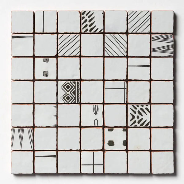 Eskitme Karışık 1 Düz Dizim Seramik Mozaik 50x50 mm