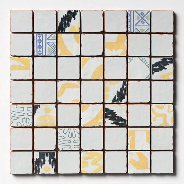 Eskitme Karışık 3 Düz Dizim Seramik Mozaik 50x50 mm