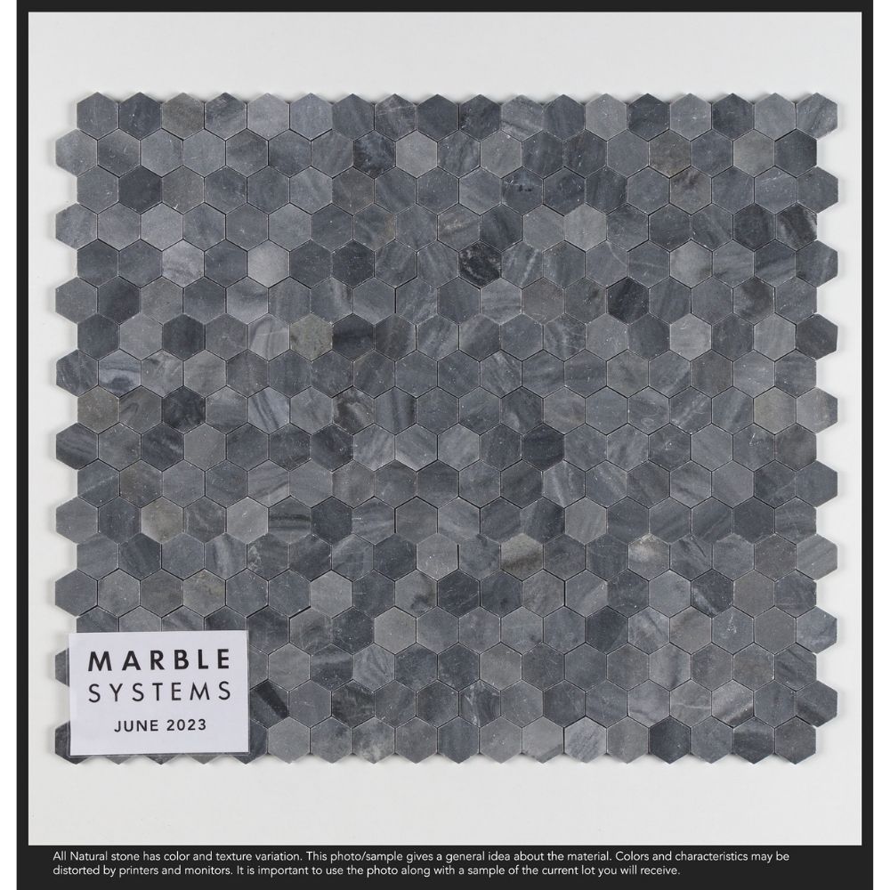 Bardiglio Royal Çapraz Kesim Yarı Cilalı Hexagon 50 MM 26x29,8