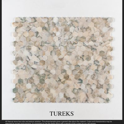 Calacatta Green Honlu Hexagon Mermer Mozaik