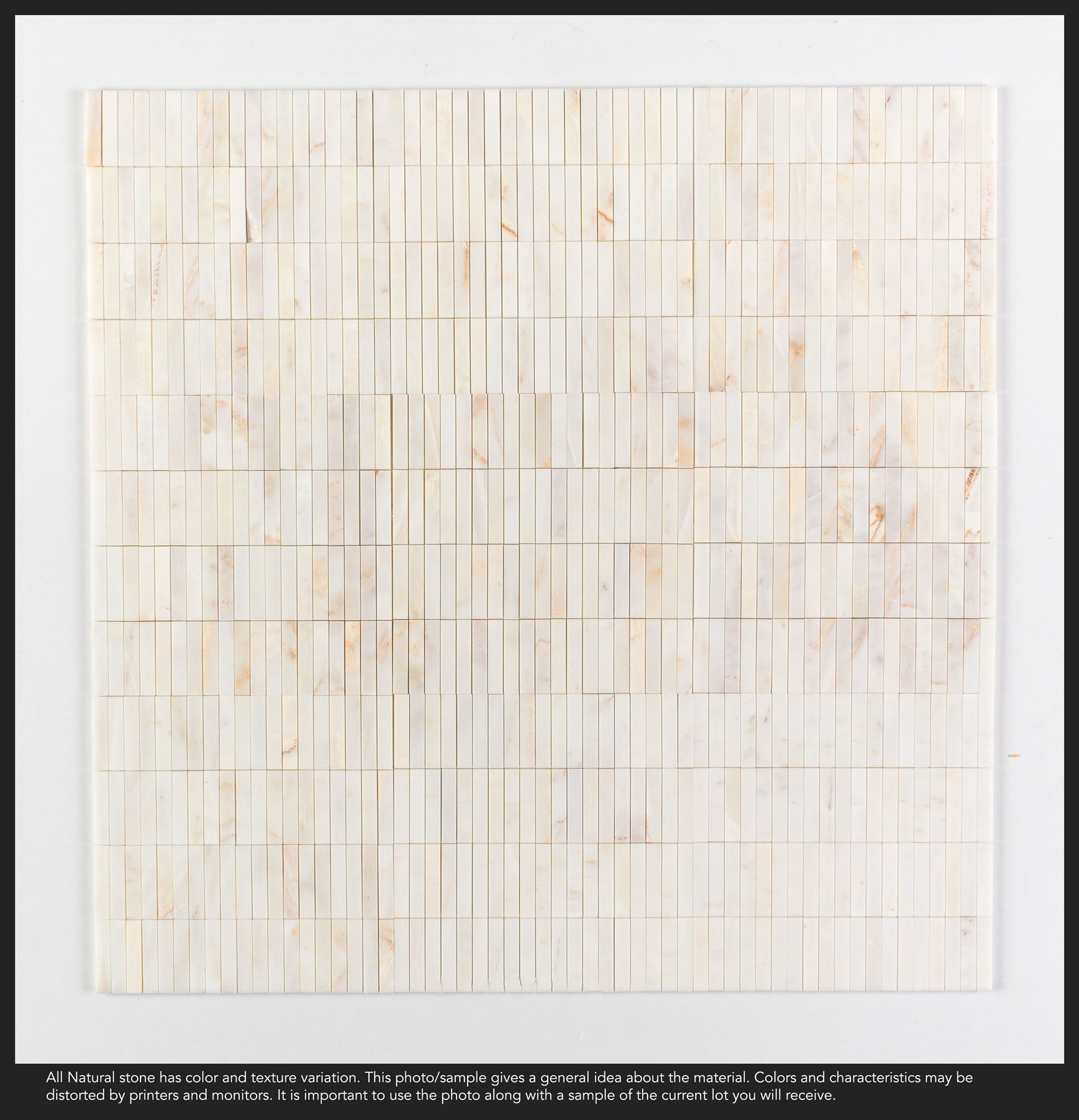 Calacatta Amber Honlu Düz Derz Mozaik Mermer Mozaik 15×75 mm