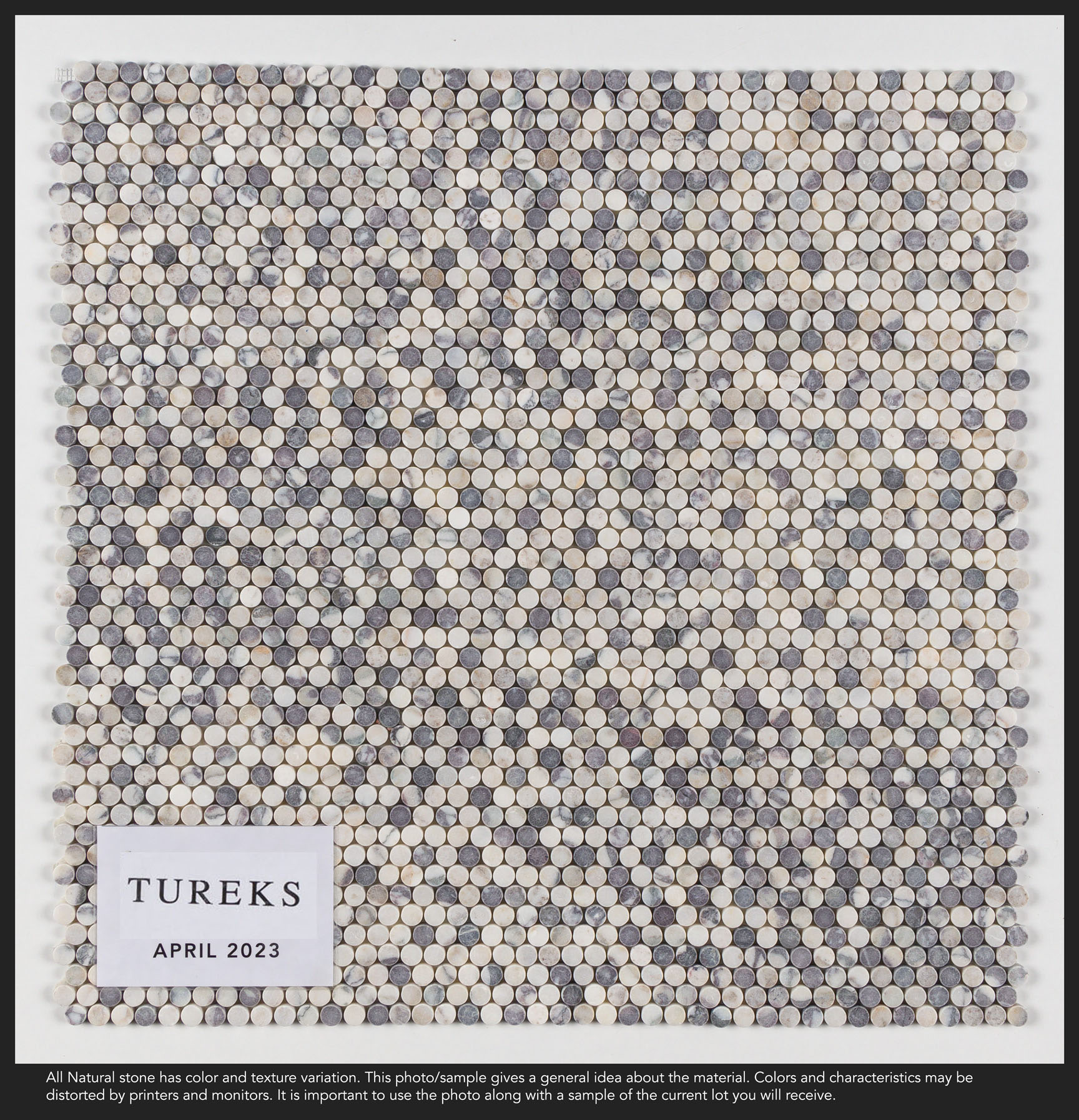 Calacatta Viola Yuvarlak Mozaik (Penny Round)  Mermer Mozaik