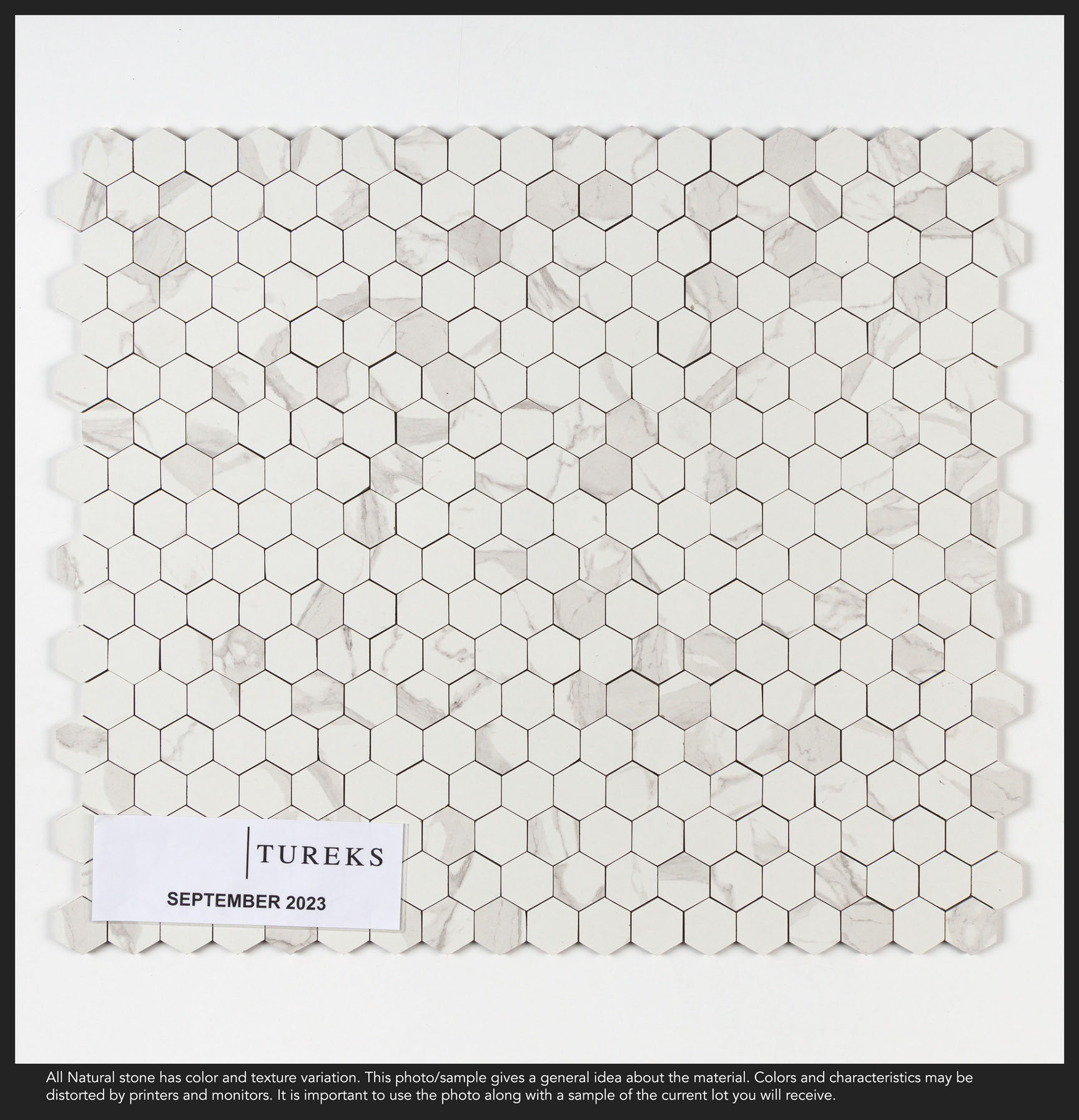 Infinity Beyaz Sırlı Altıgen 50 mm Mermer Mozaik